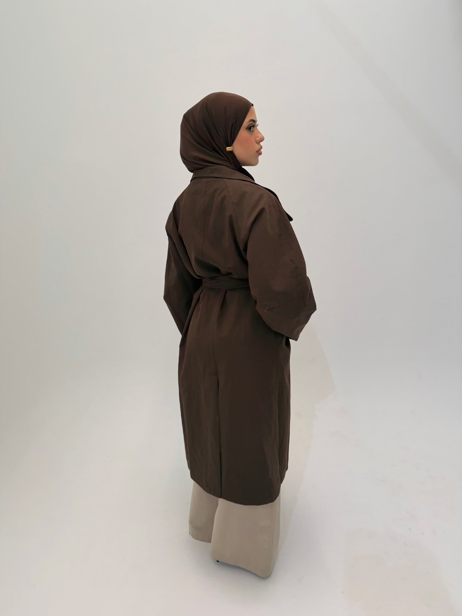 Amara Trench Coat- Chocolate