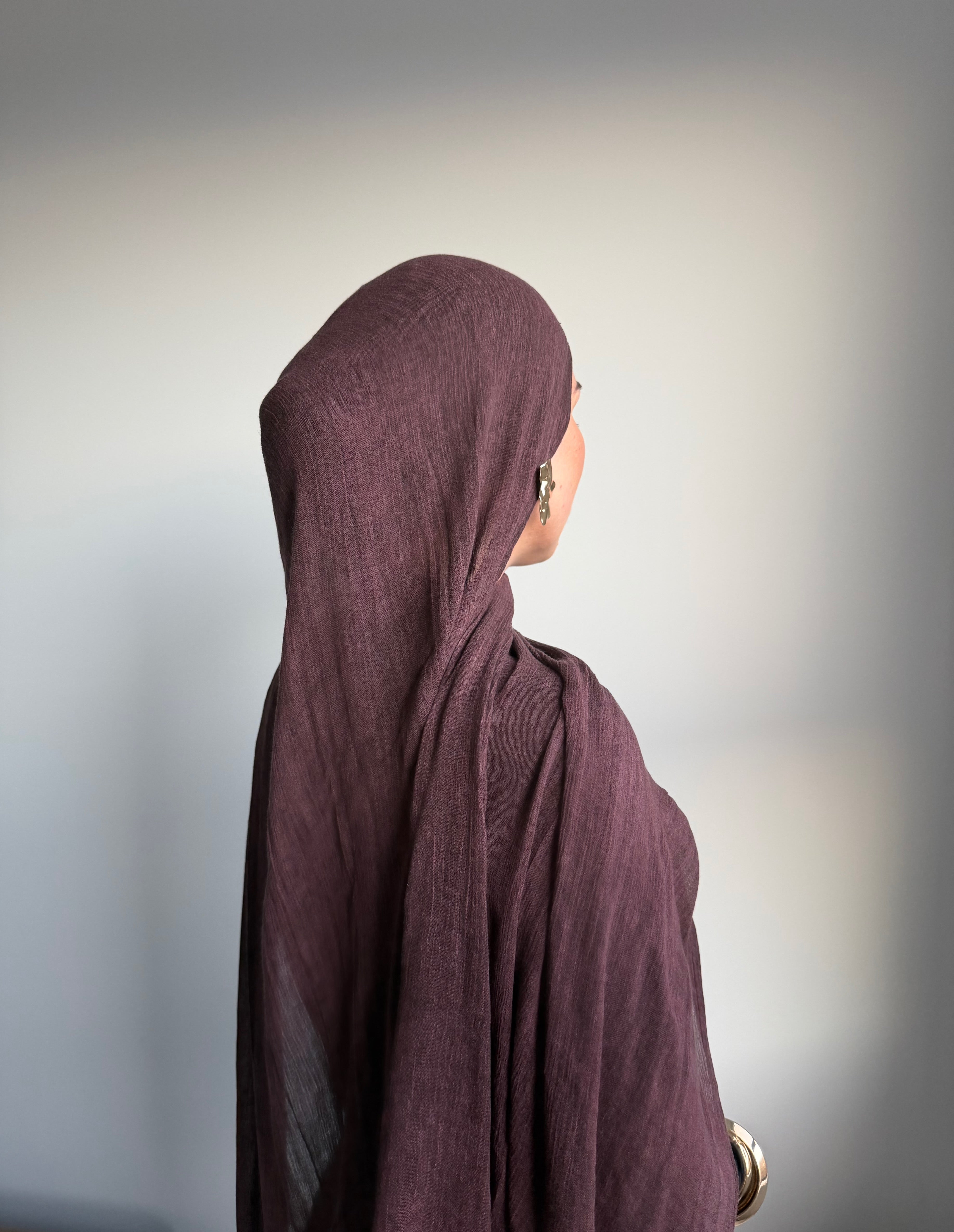 Plum Rayon crinkle hijab