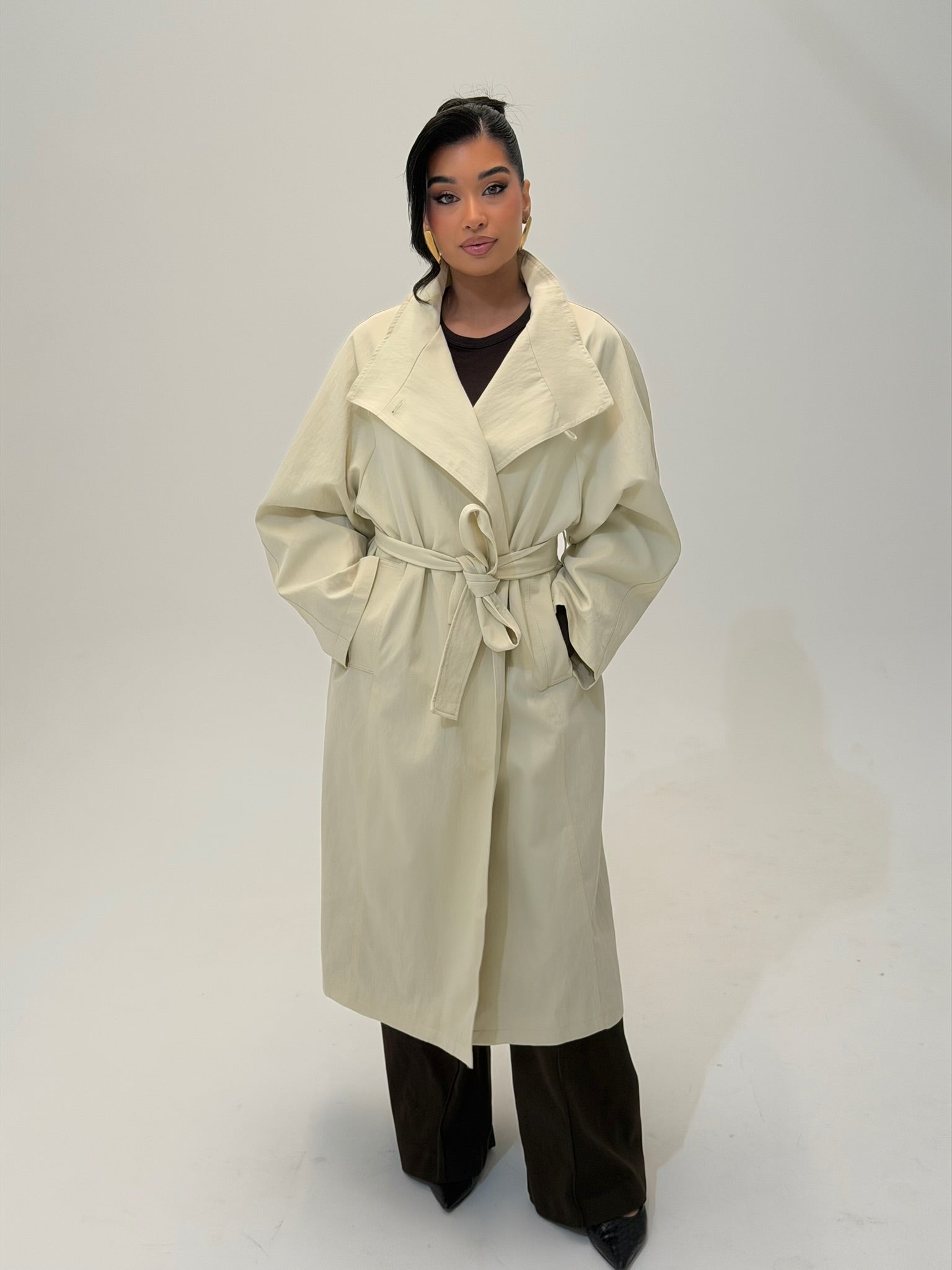 Amara Trench Coat-Ivory