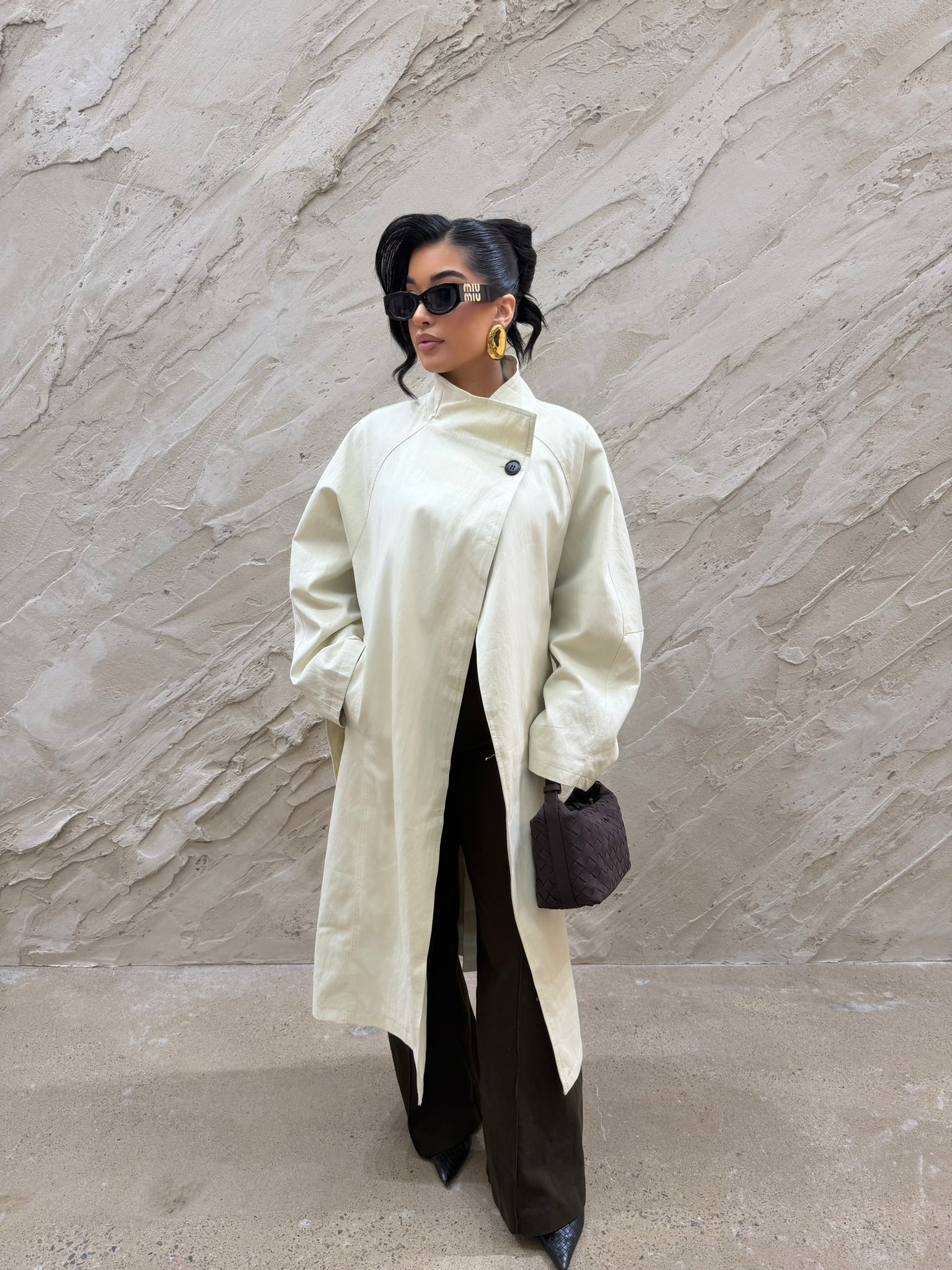 Amara Trench Coat-Ivory