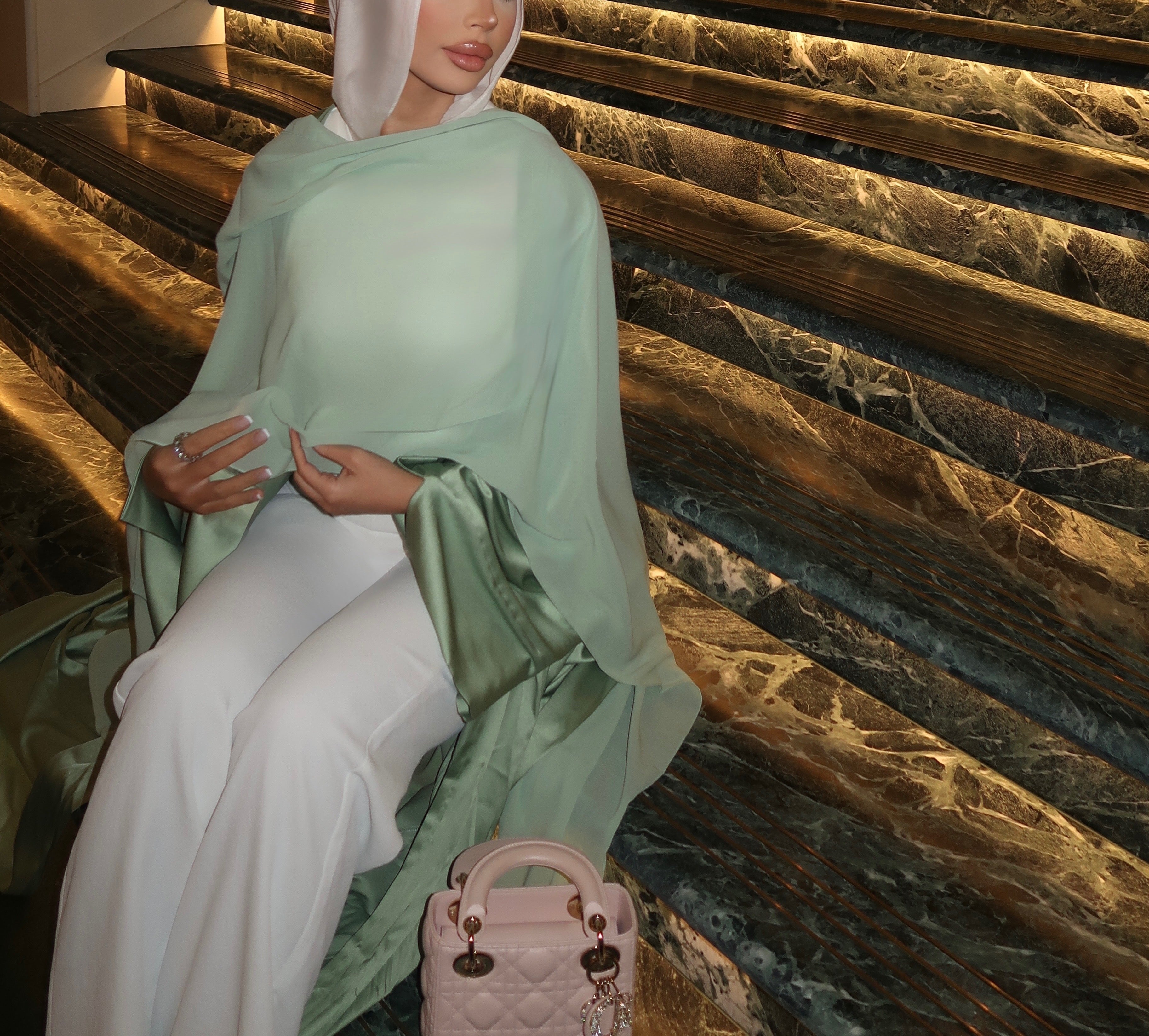 Harir Abaya- Sage Green