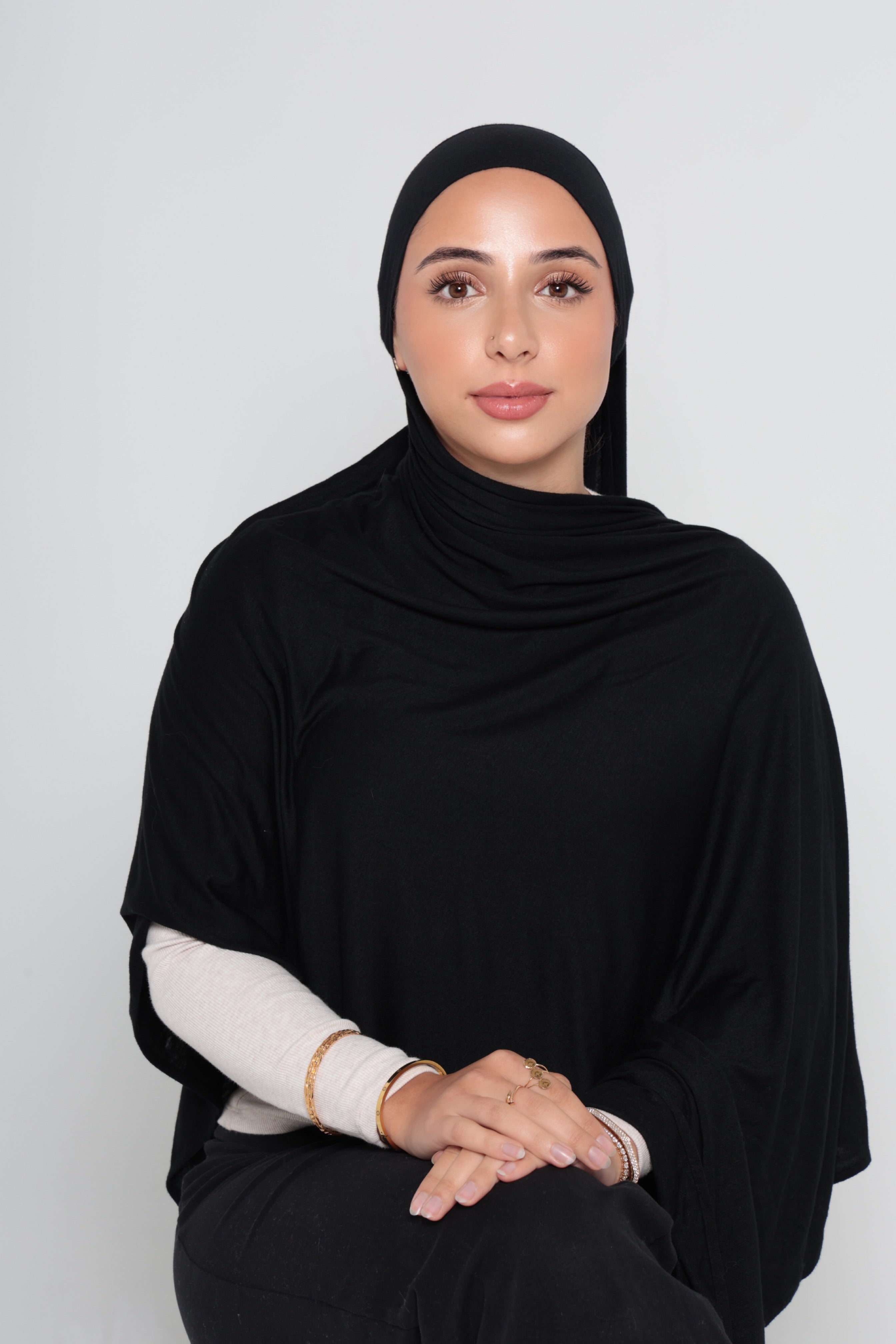 Black Jersey Tie Hijab