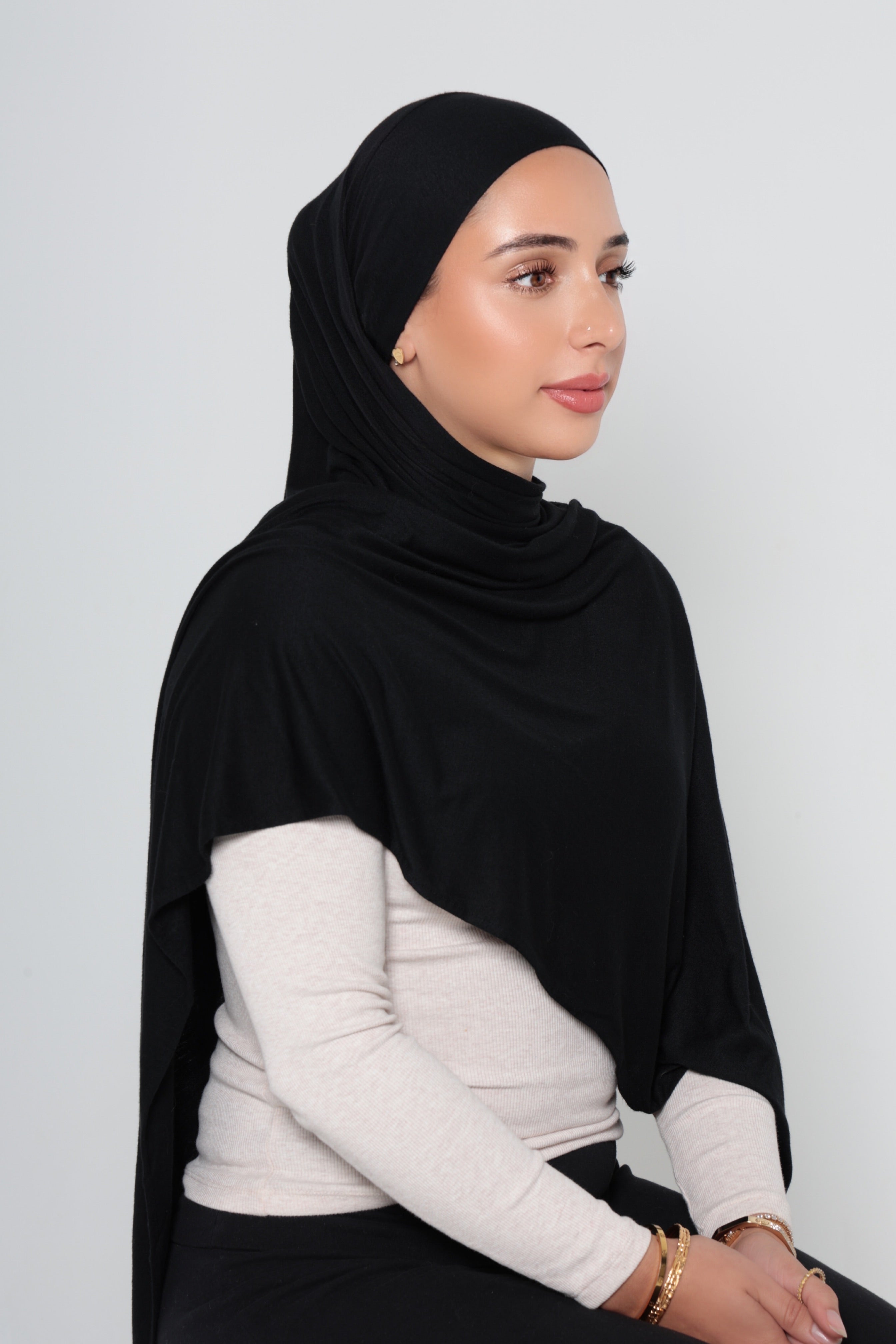 Black Jersey Tie Hijab