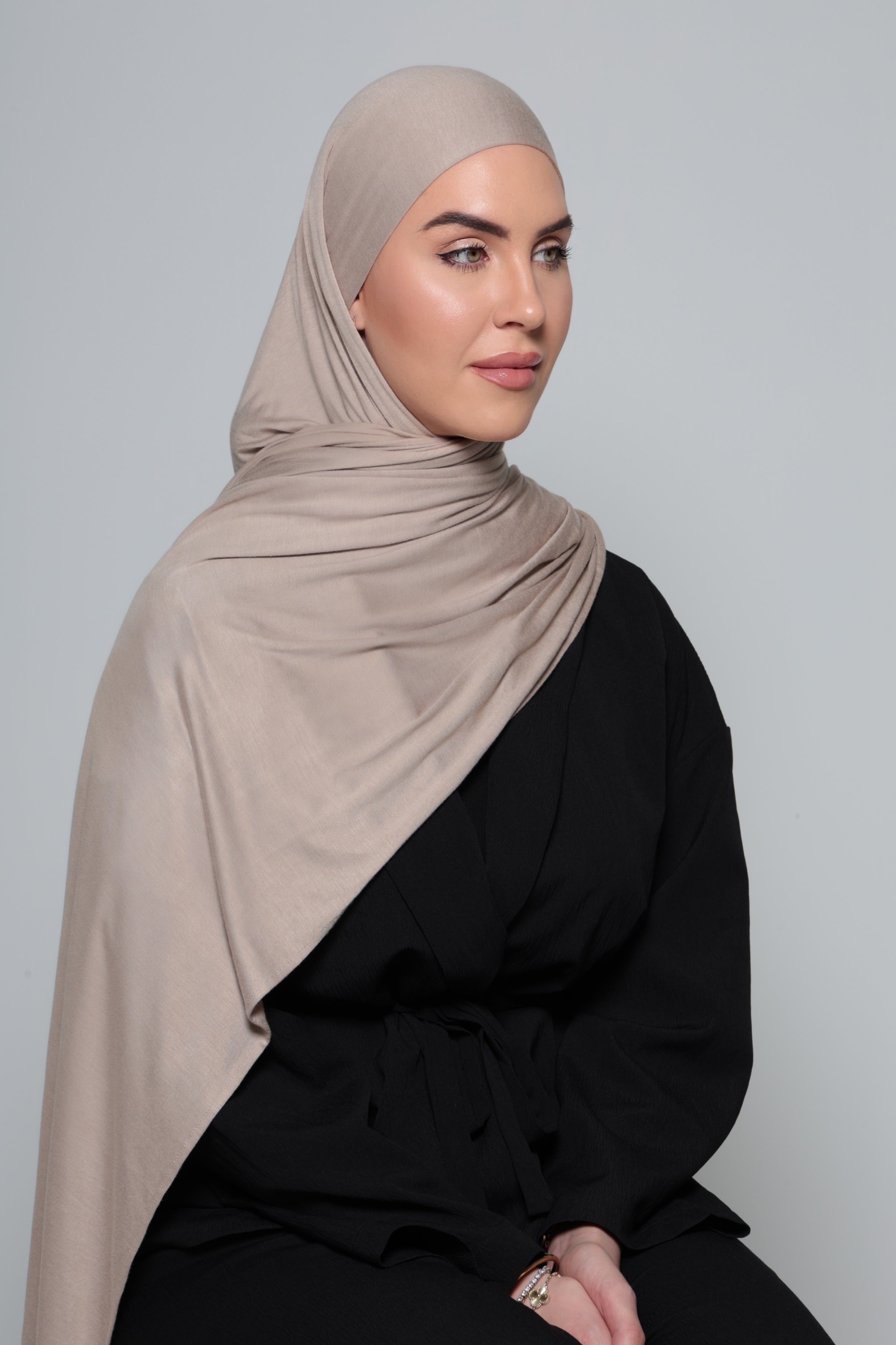 Latte Jersey Tie Hijab