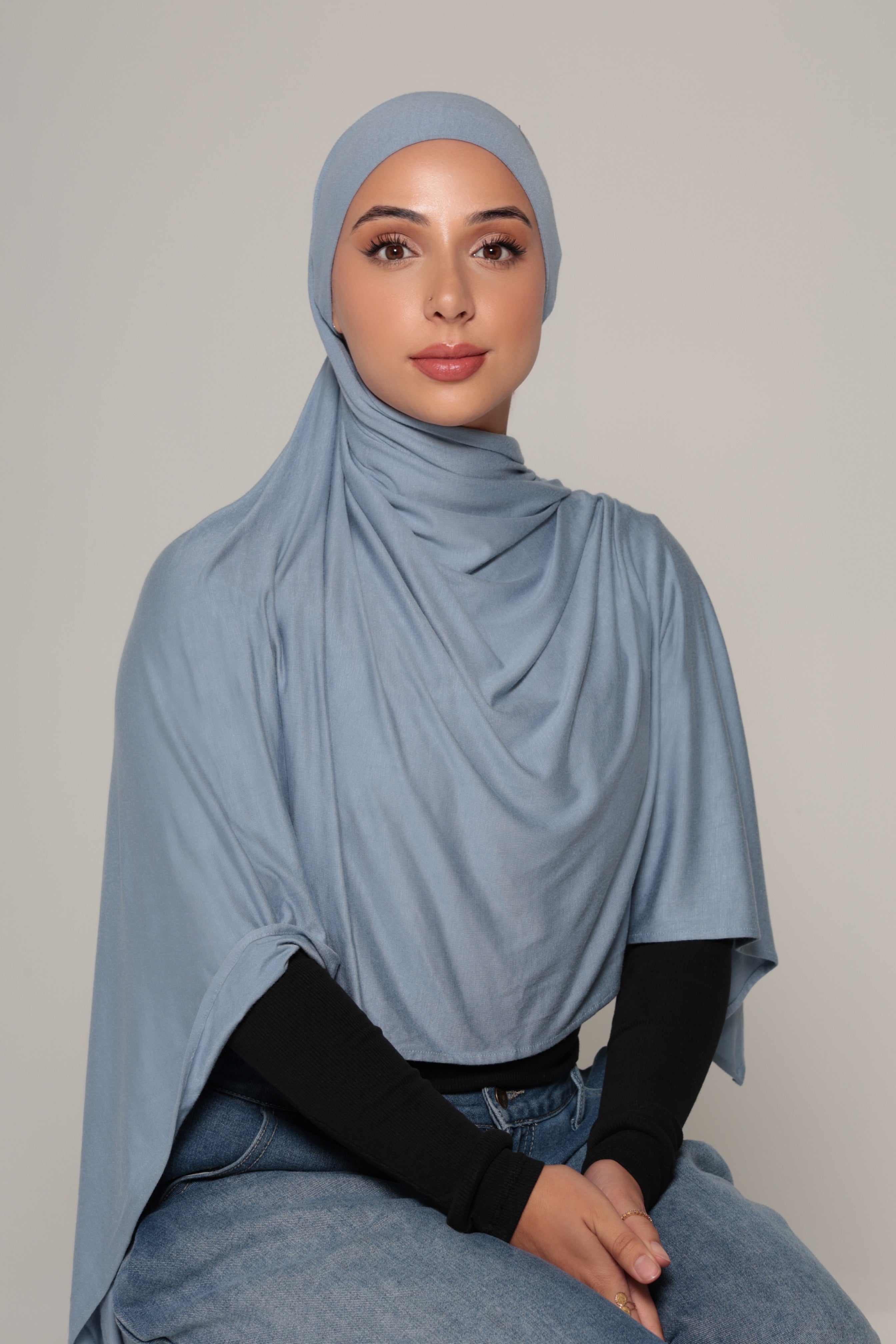 Denim Blue Jersey Tie Hijab