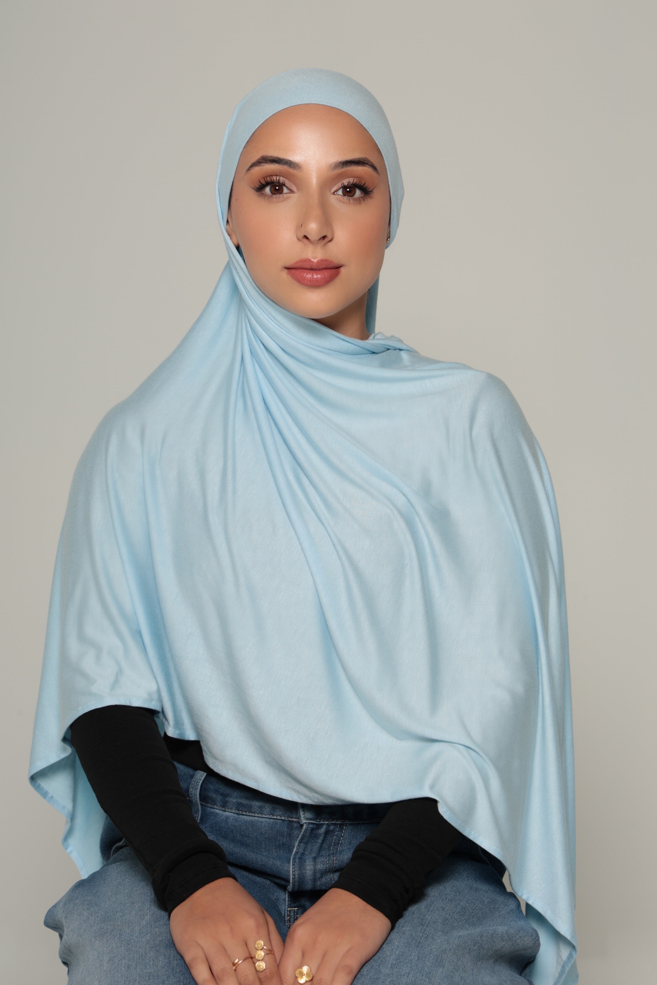 Baby Blue Jersey Tie Hijab