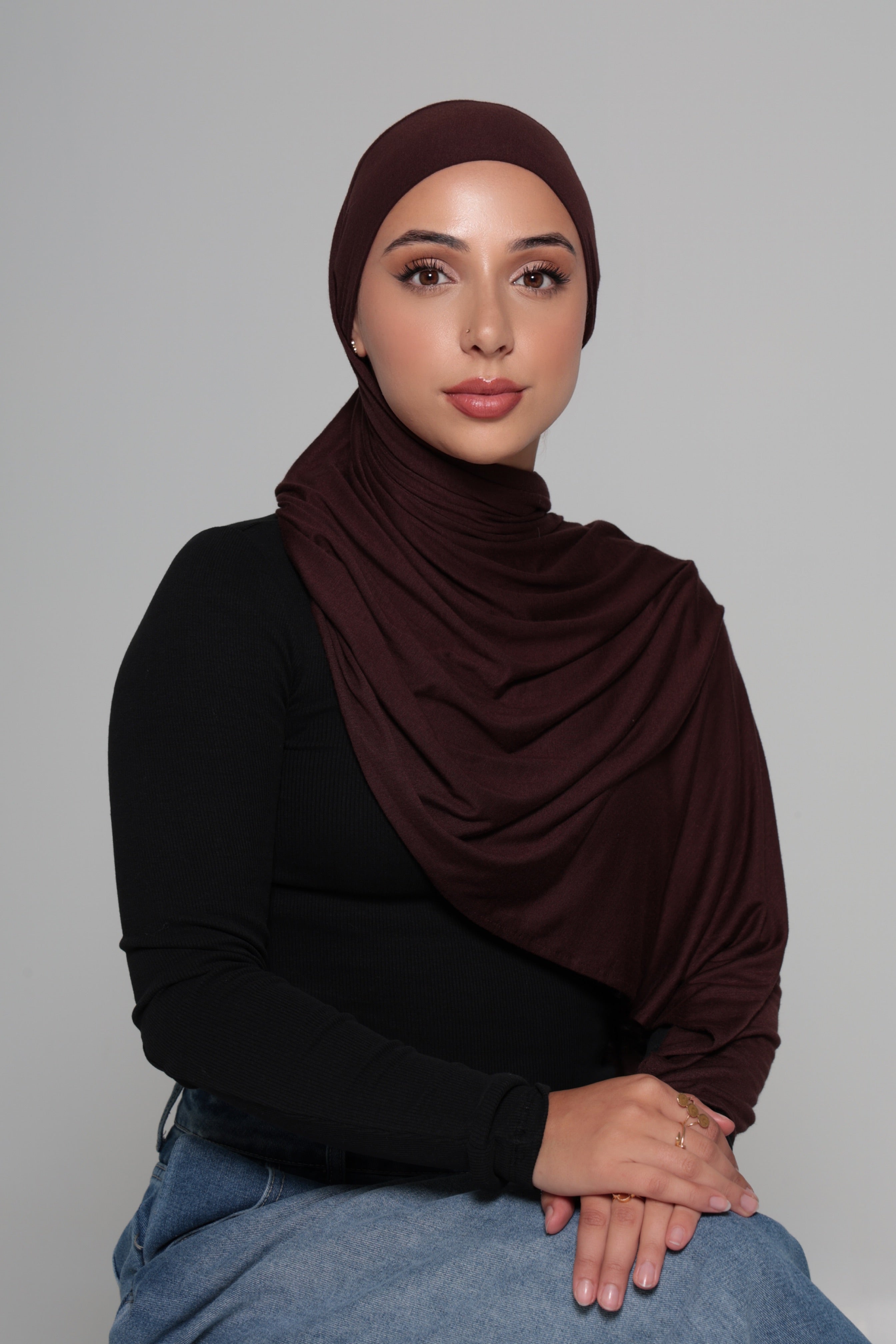 Chocolate Jersey Tie Hijab
