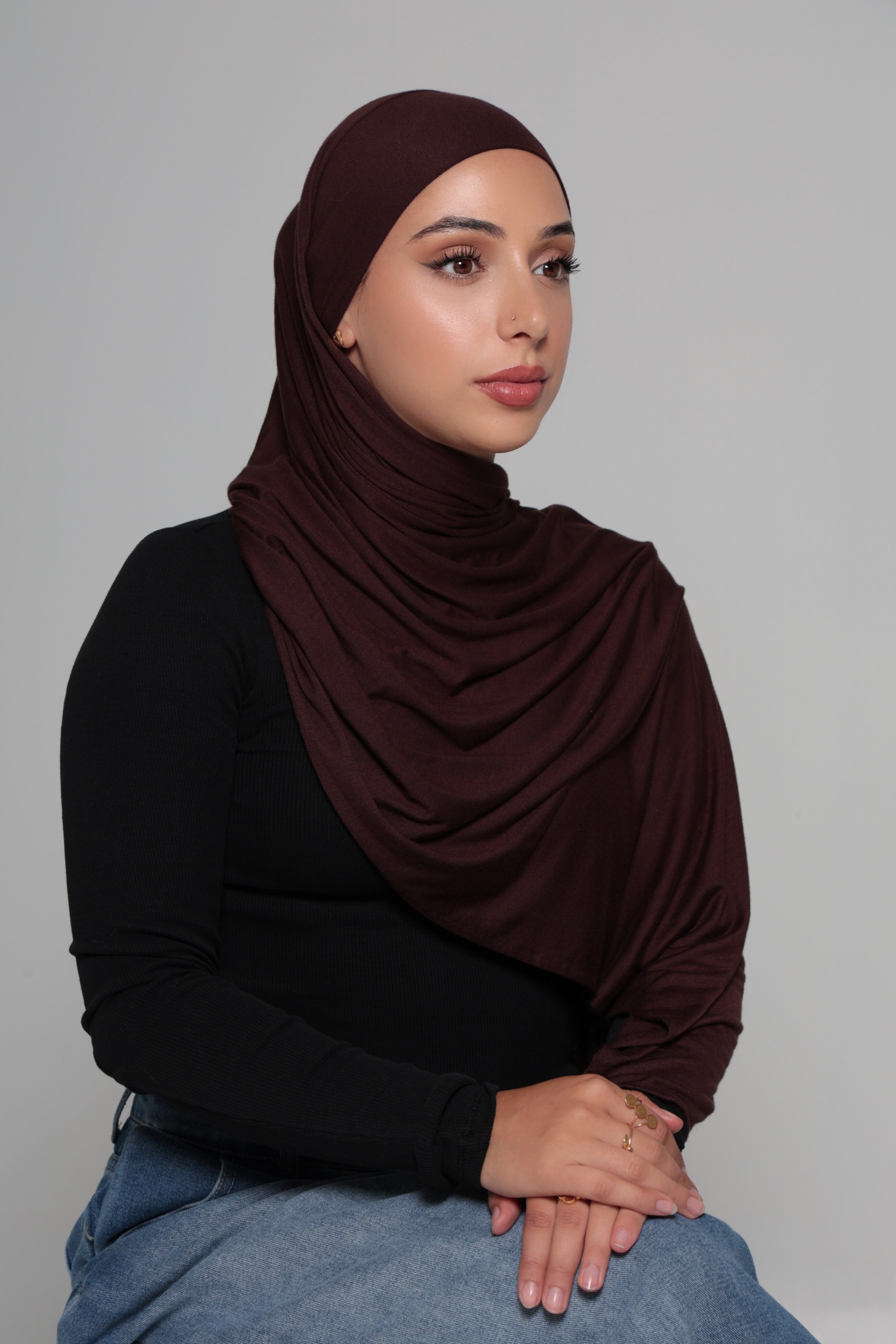 Chocolate Jersey Tie Hijab