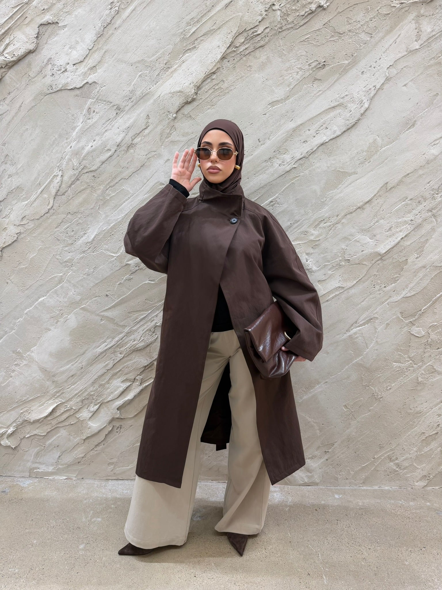 Amara Trench Coat- Chocolate