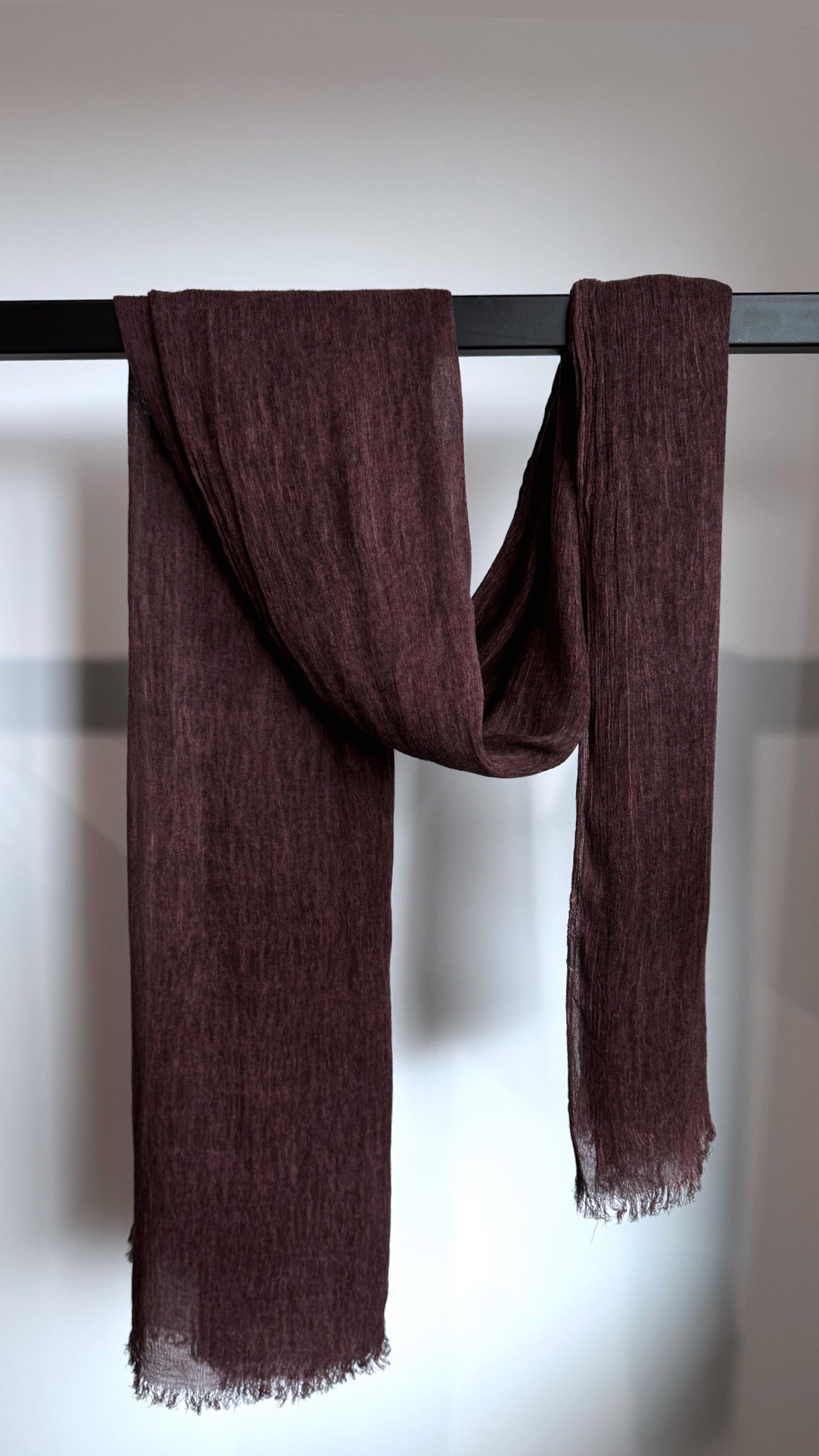 Plum Rayon crinkle hijab