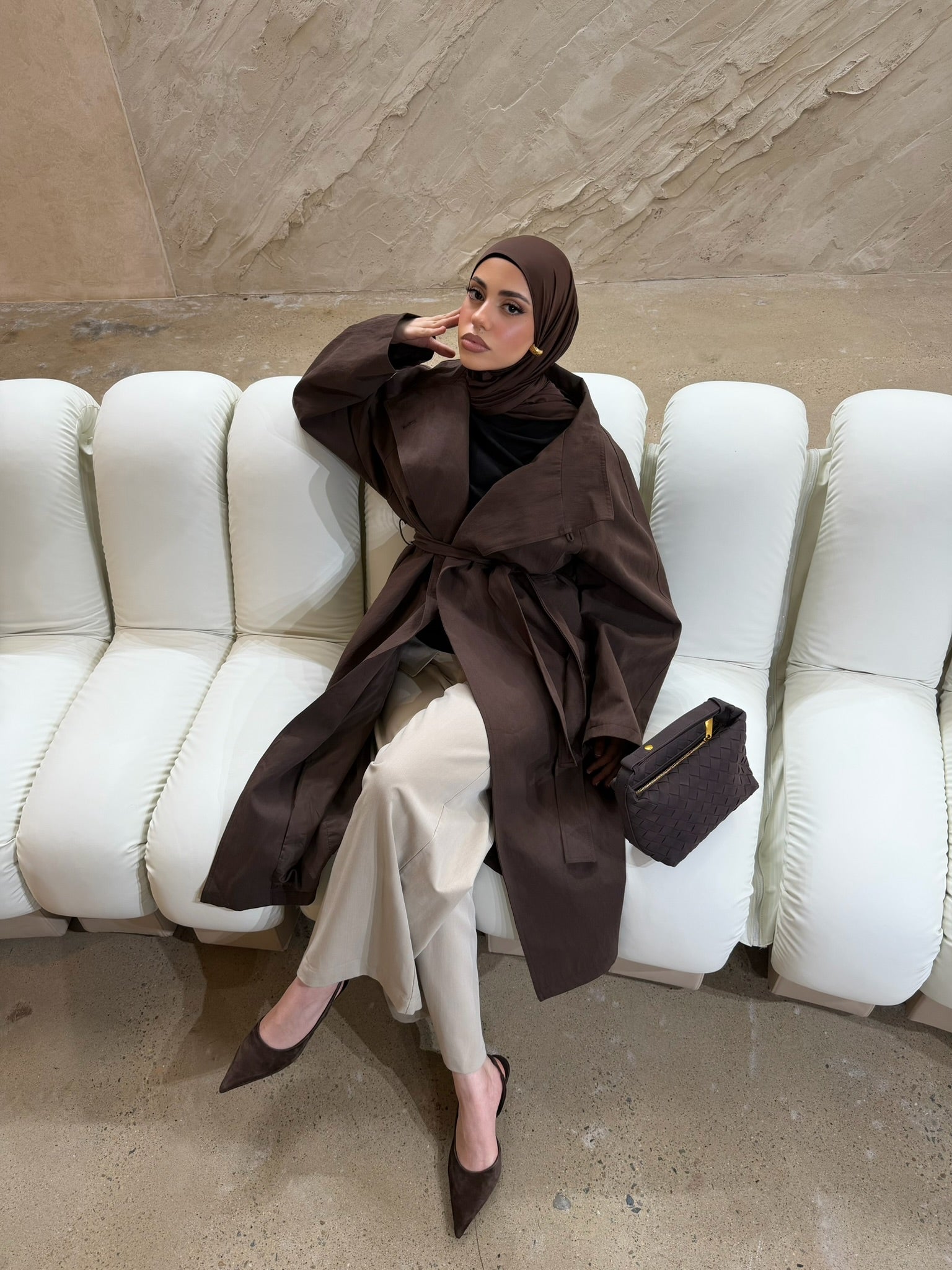 Amara Trench Coat- Chocolate