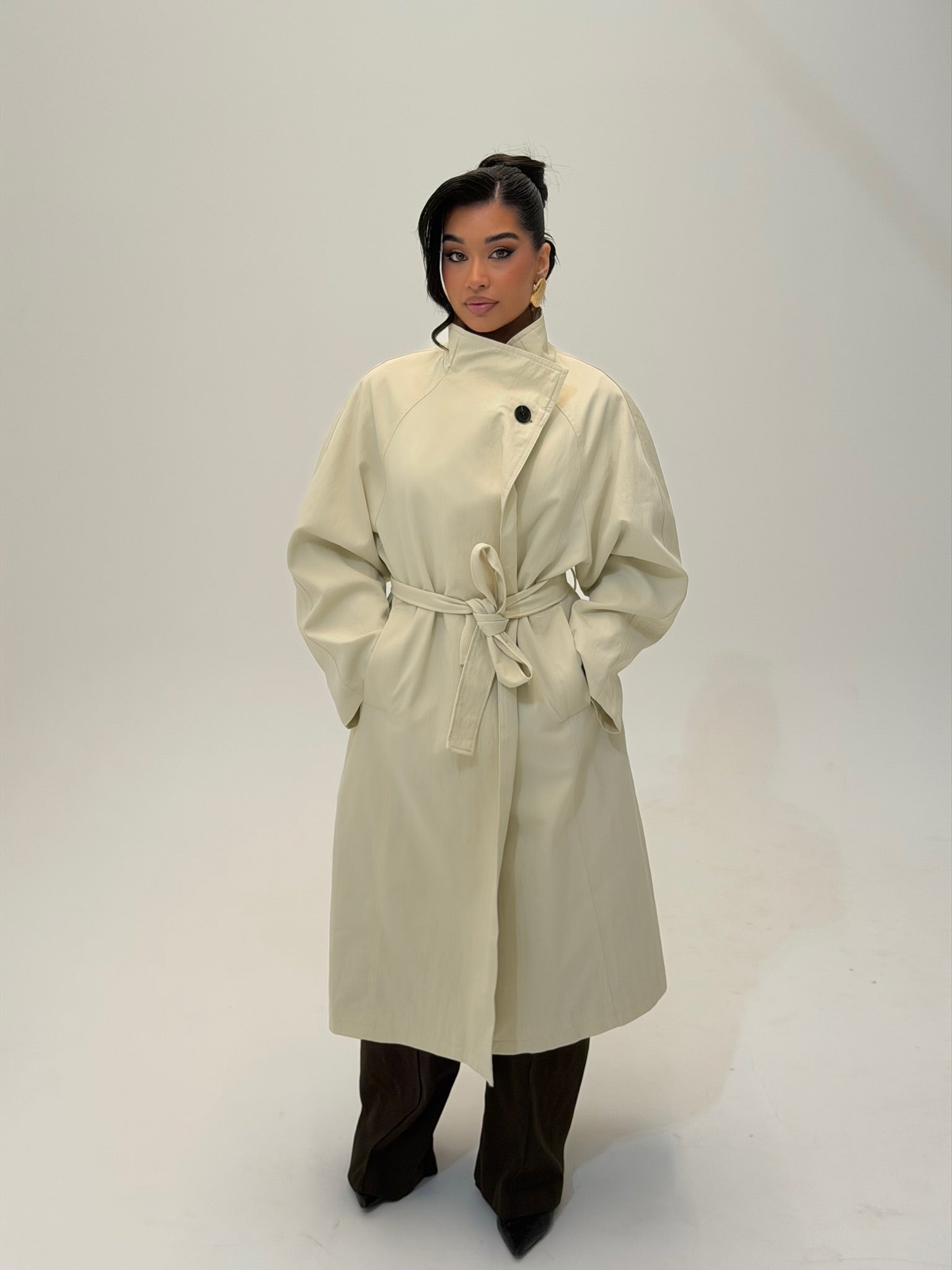 Amara Trench Coat-Ivory