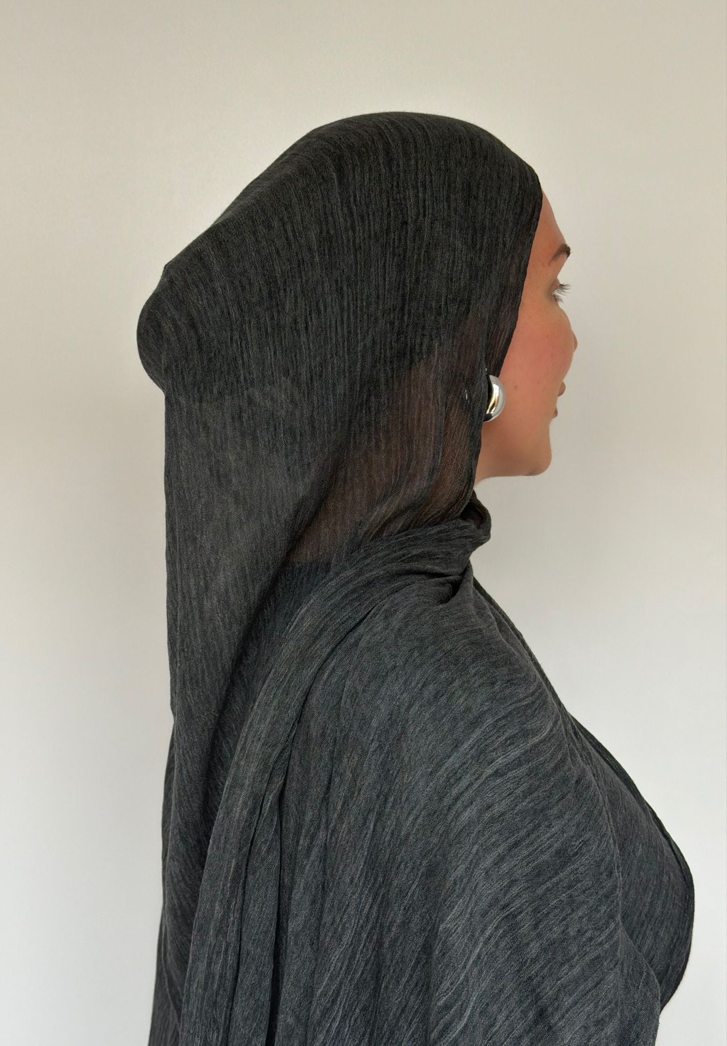 Onyx Rayon crinkle hijab