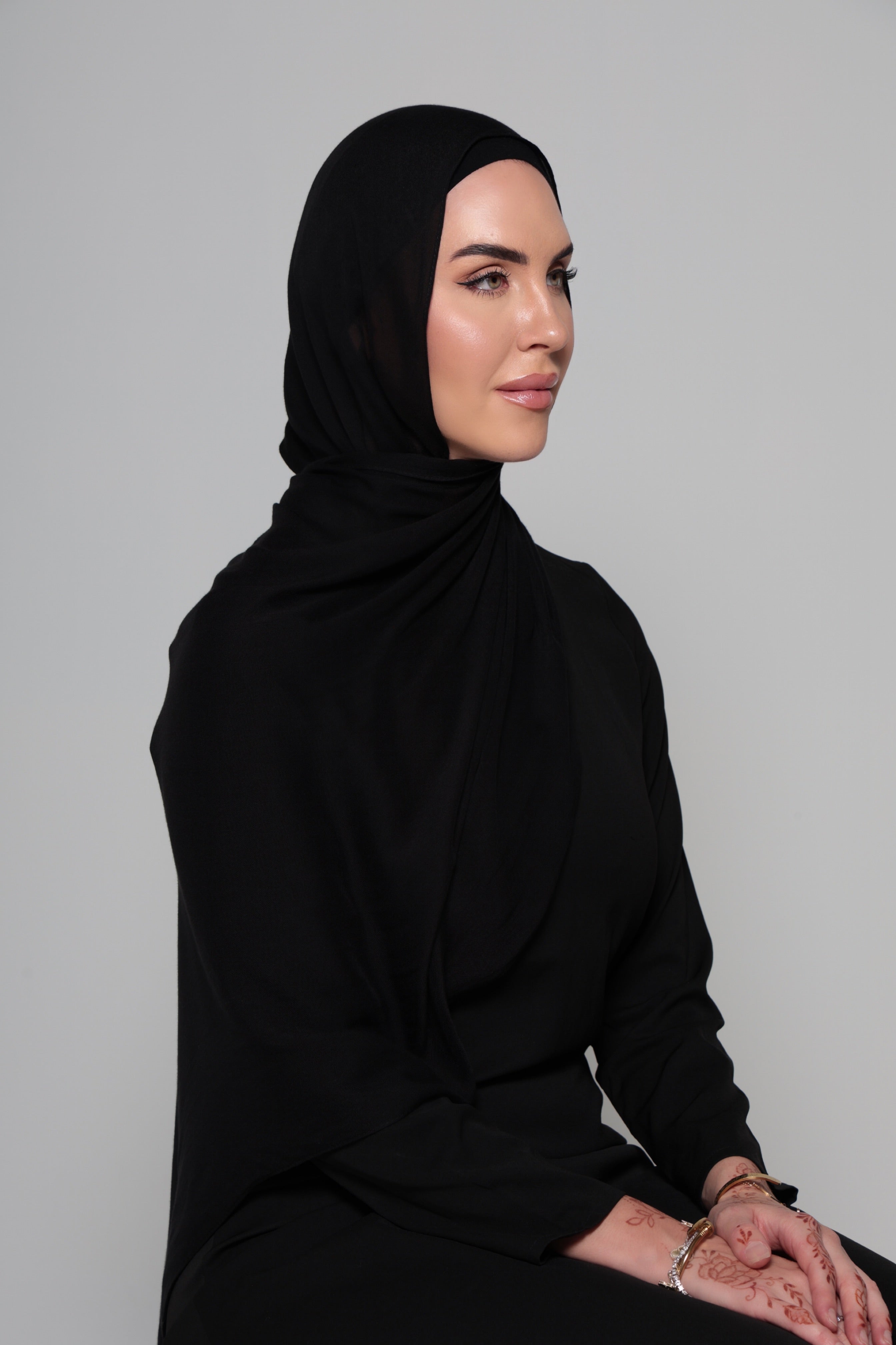 Midnight Black Modal Hijab